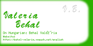 valeria behal business card